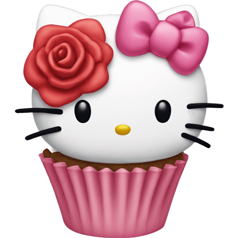 hello kitty with a cupcake emoji