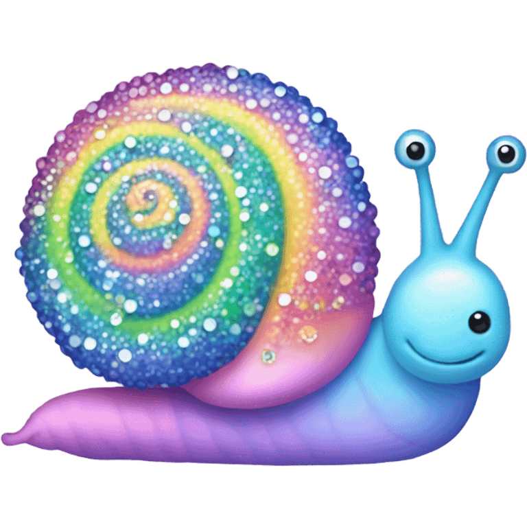 Kawaii pastel rainbow bedazzled snail emoji