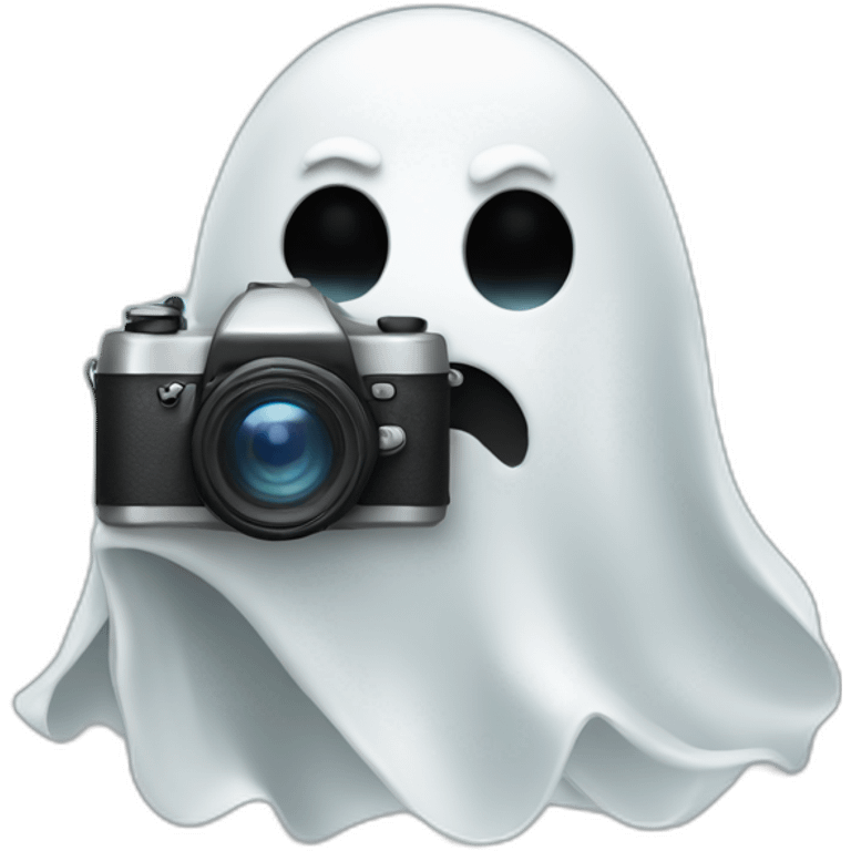 Ghost holding a camera emoji