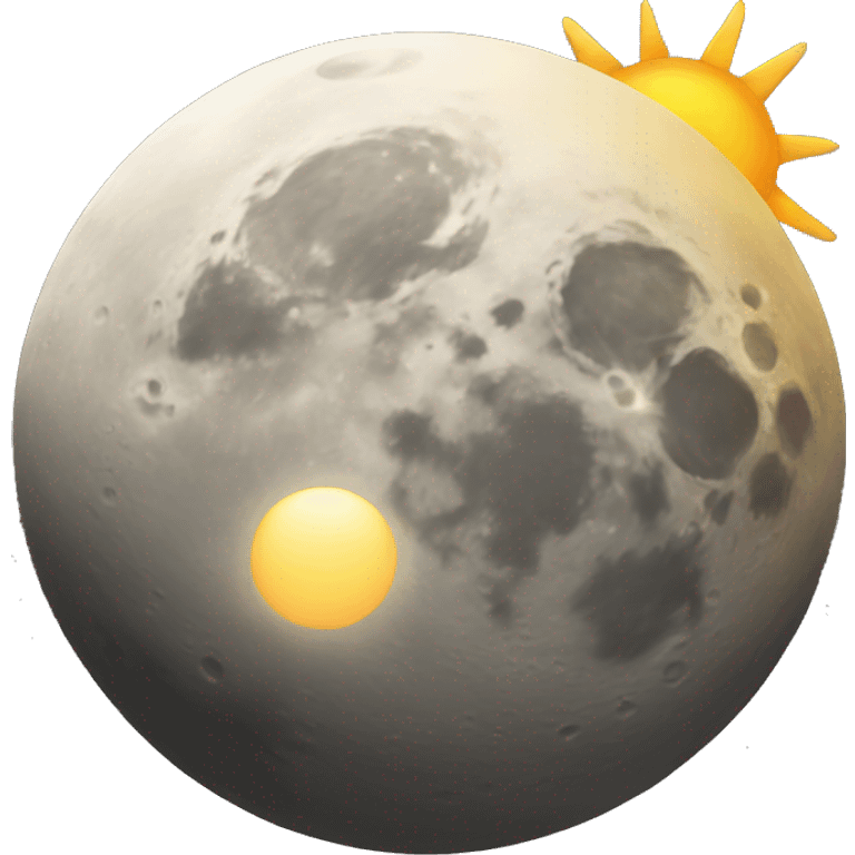 Moon with sun emoji