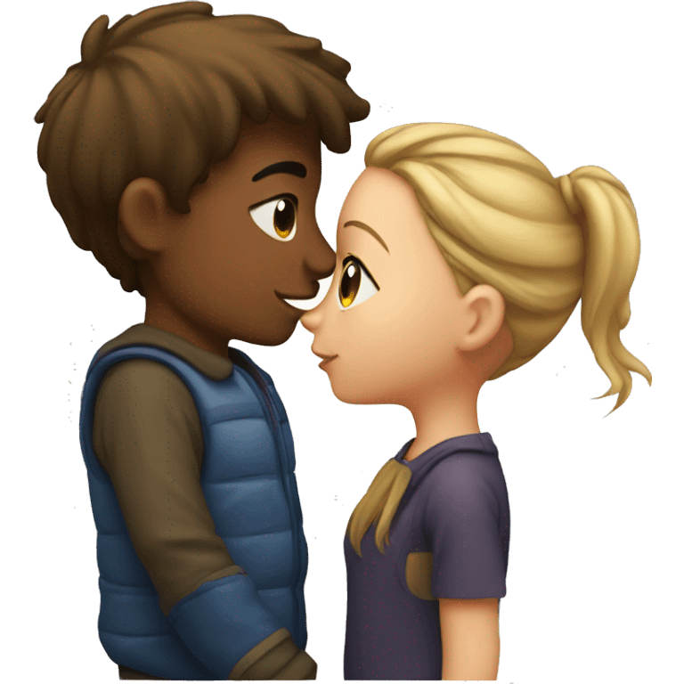 Girl and boy kissing emoji