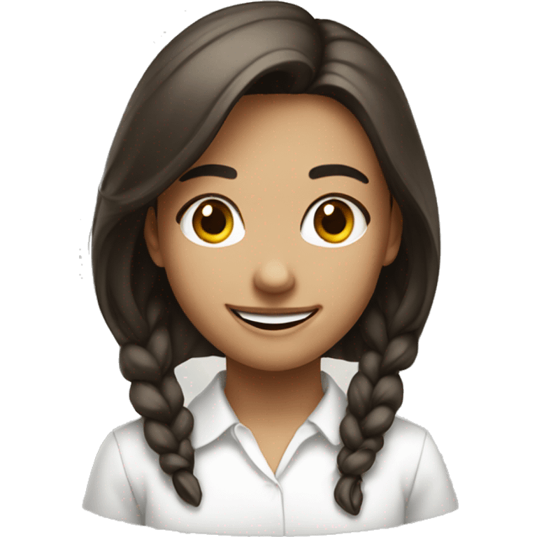 smiling girl in white shirt emoji