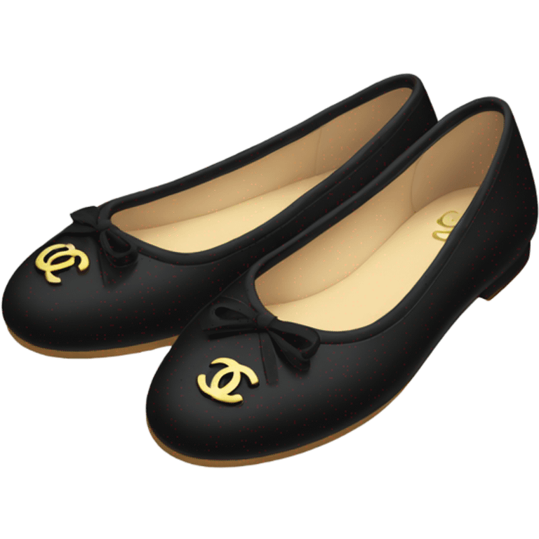 Black Chanel ballet flats emoji