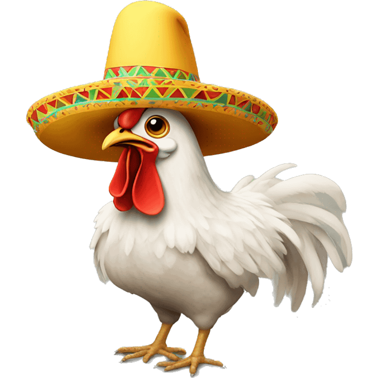 Chicken with a sombrero emoji