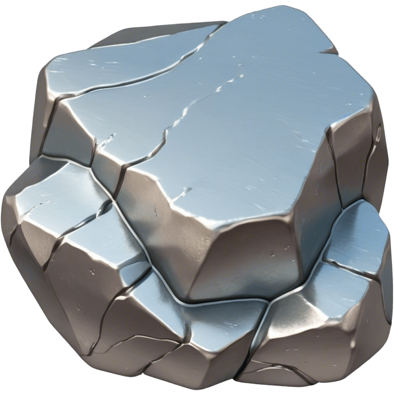 Cinematic Realistic Nickel Ore, Bright and shiny, with a rough, metallic surface reflecting light in soft, gleaming waves. The metal has a subtle luster and is both sturdy and raw in its form. Soft glowing outline, capturing the essence of durability and modern elegance in raw nickel ore. emoji