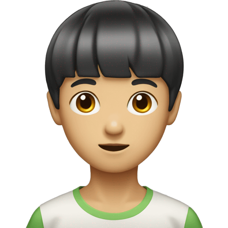 an asian boy with a bowl cut emoji