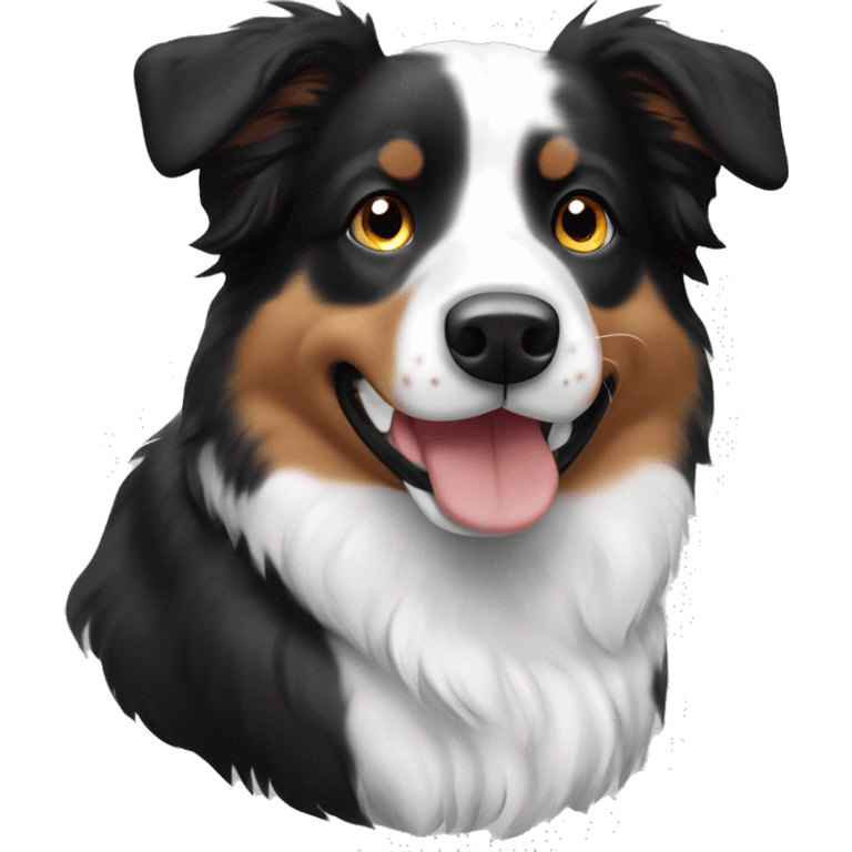 Black and white toy Australian shepherd emoji