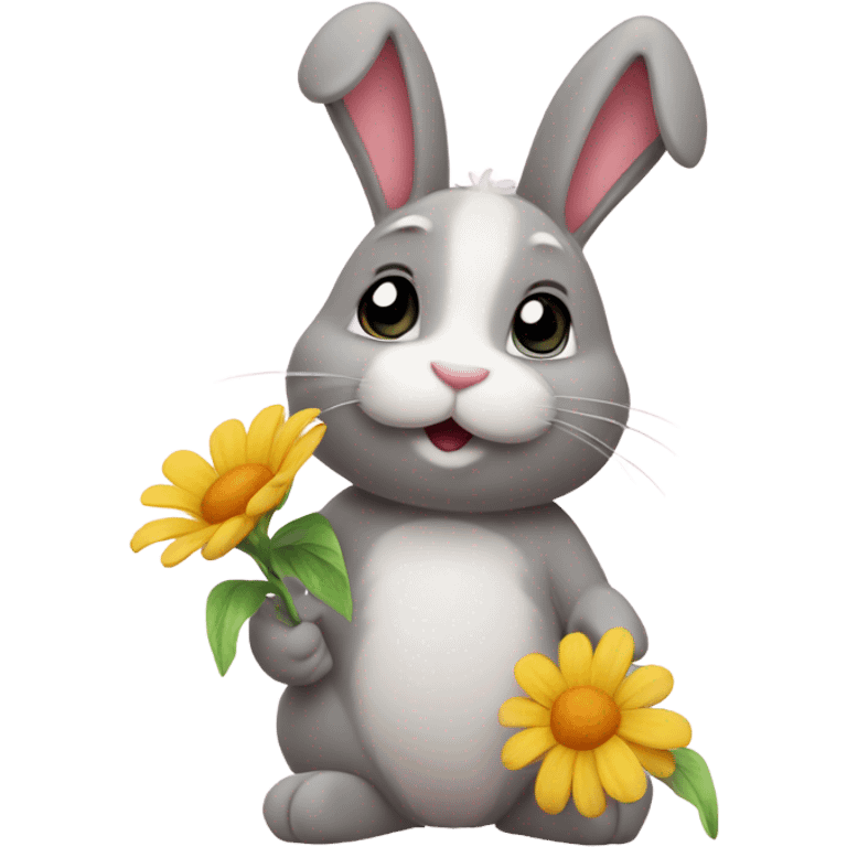 ￼Bunny with a flower emoji