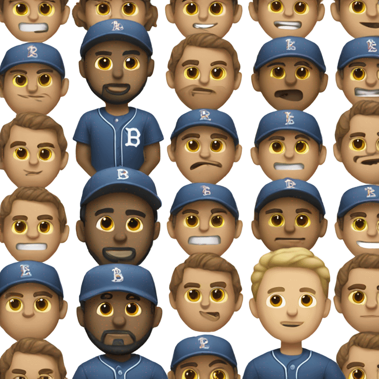 Guy with side part and slim beard playing baseball emoji