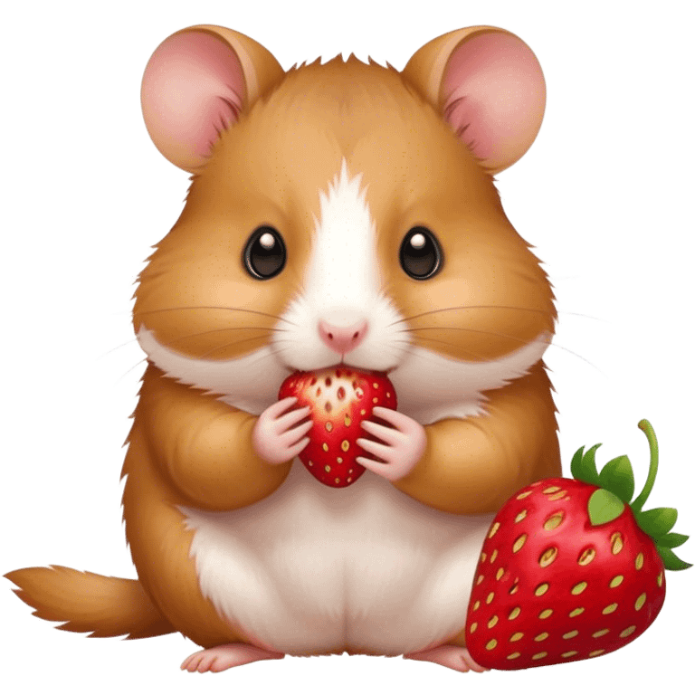 Hamster eating strawberry emoji