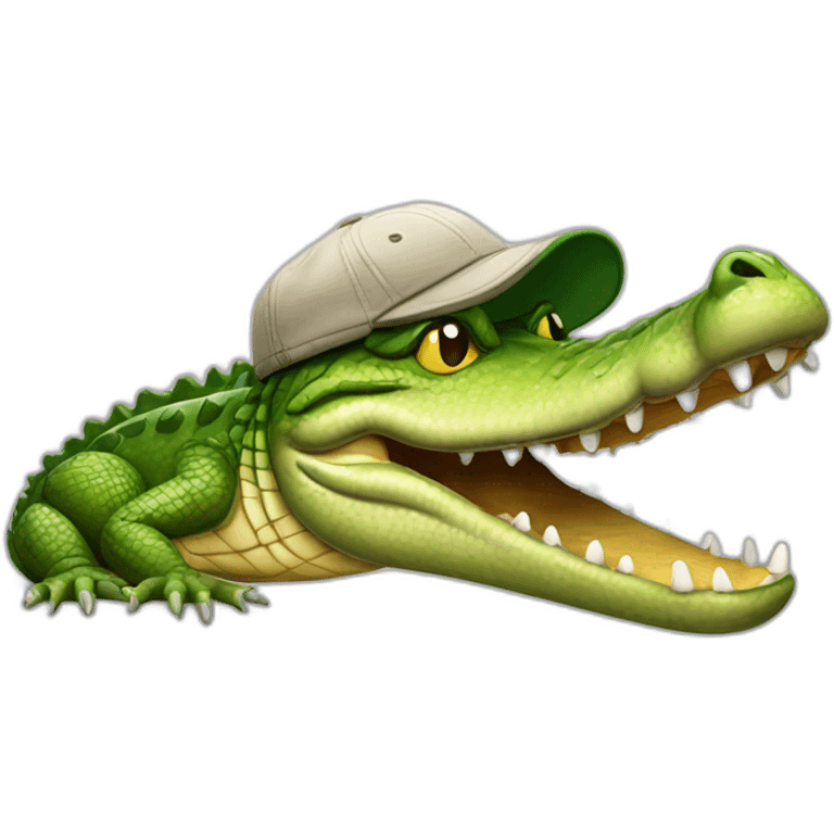 Crocodile avec une casquette emoji