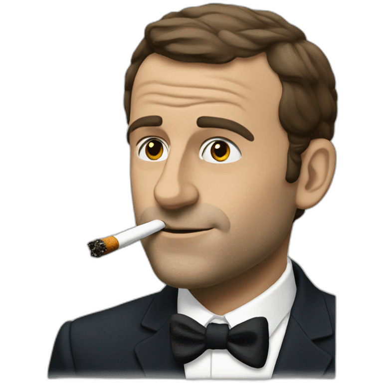 Macron smoking weed emoji