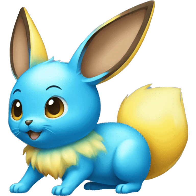 Shiny Colorful Yellow Blue Electric Mouse Eevee emoji