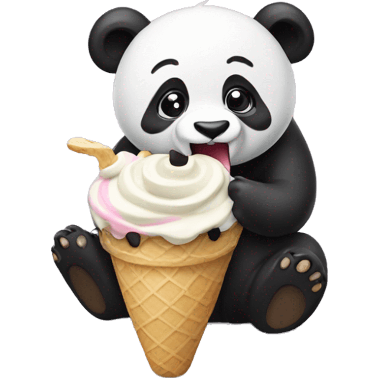 Panda eating ice cream emoji