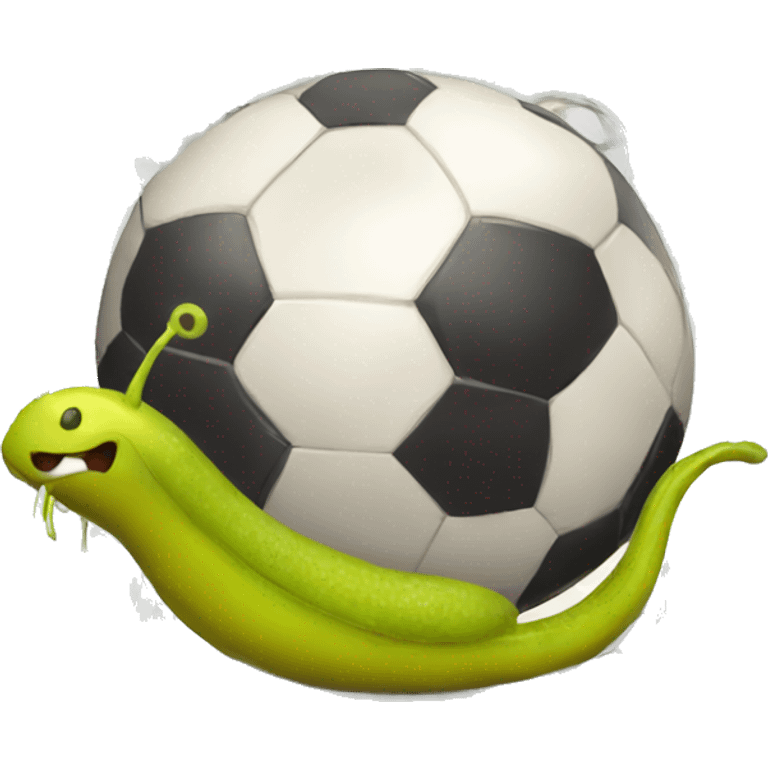 Slug with soccer ball emoji