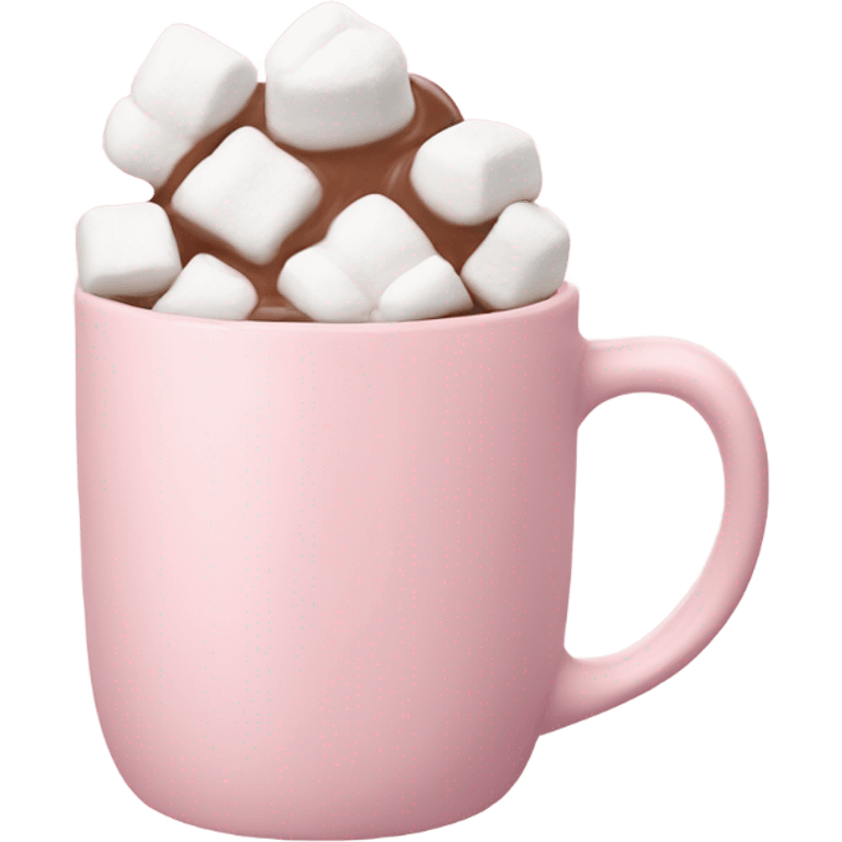 Light Pink mug of hot chocolate with marshmallows  emoji