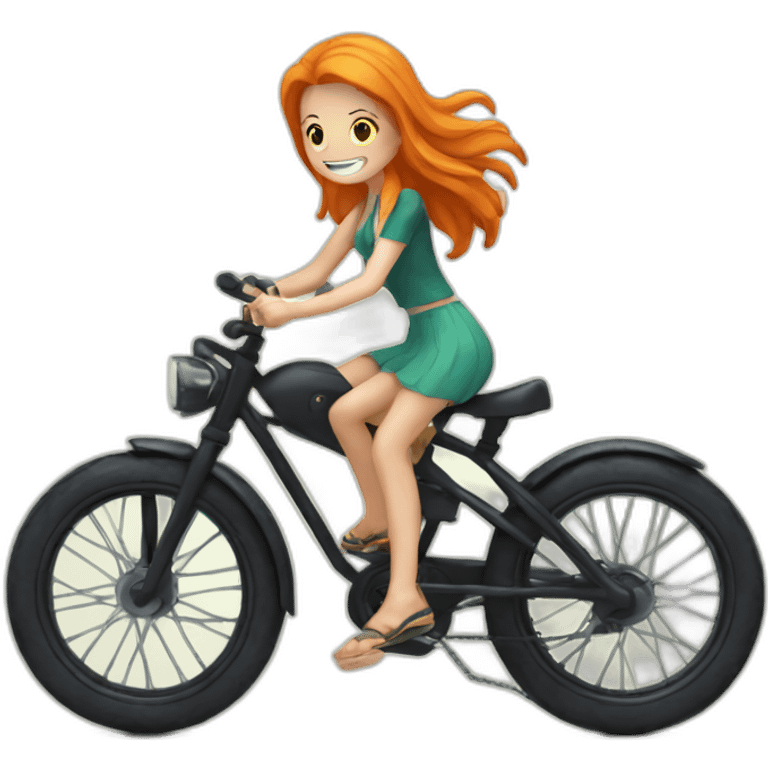 Nami on a bike emoji