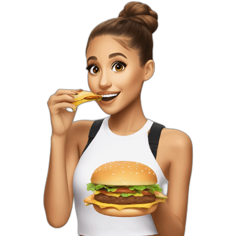 Ariana Grande eat hamburger emoji