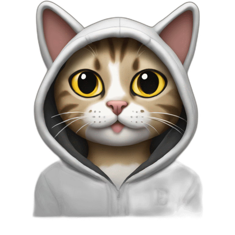 Cat with Bape hoodie emoji