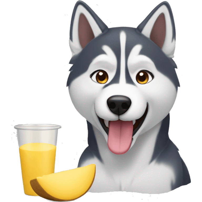 husky comiendo mantequilla emoji