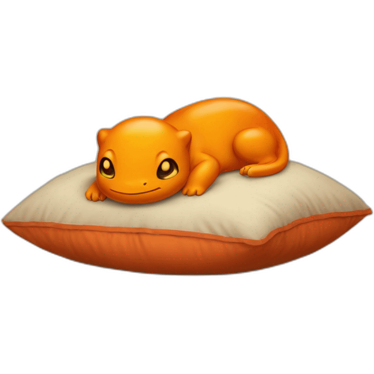 Charmander sleeping in a cushion emoji