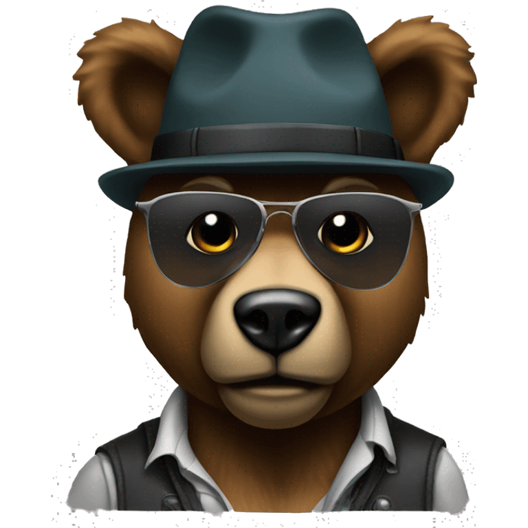 Gangster bear emoji