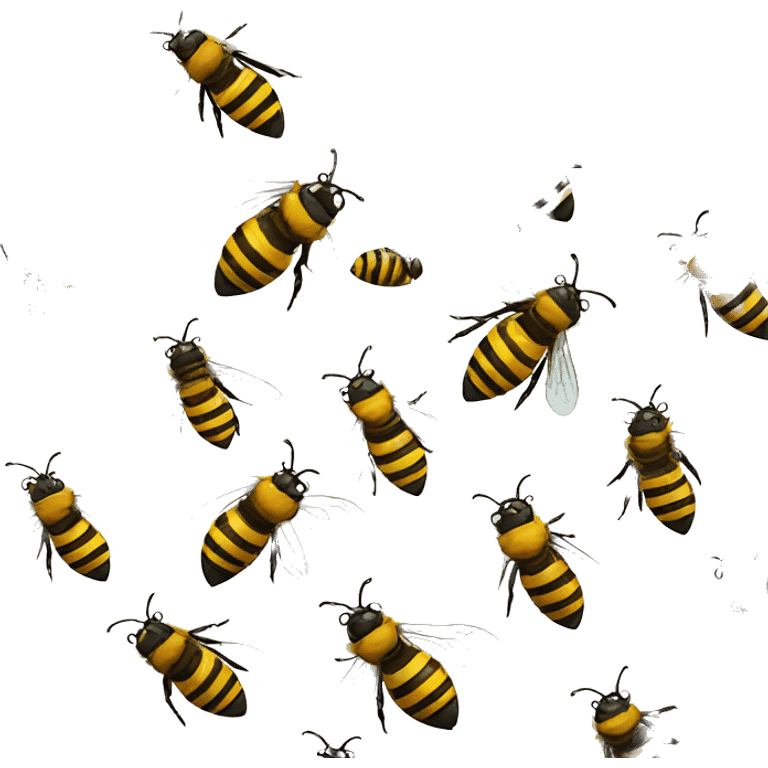 Multiple Bees flying around  emoji