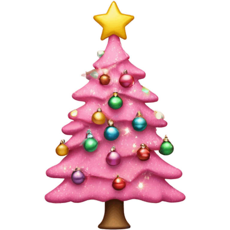 Pink Christmas tree  emoji