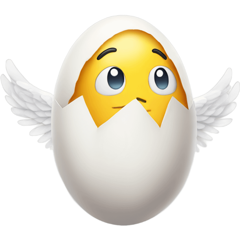 Egg wearing wings emoji