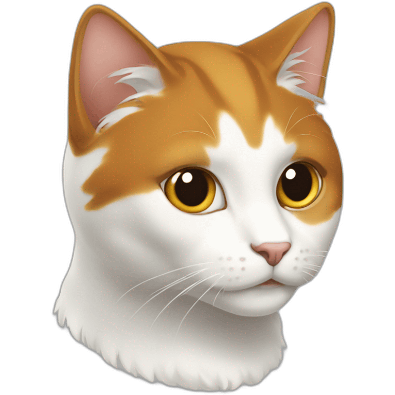 Chat roux et blanc emoji