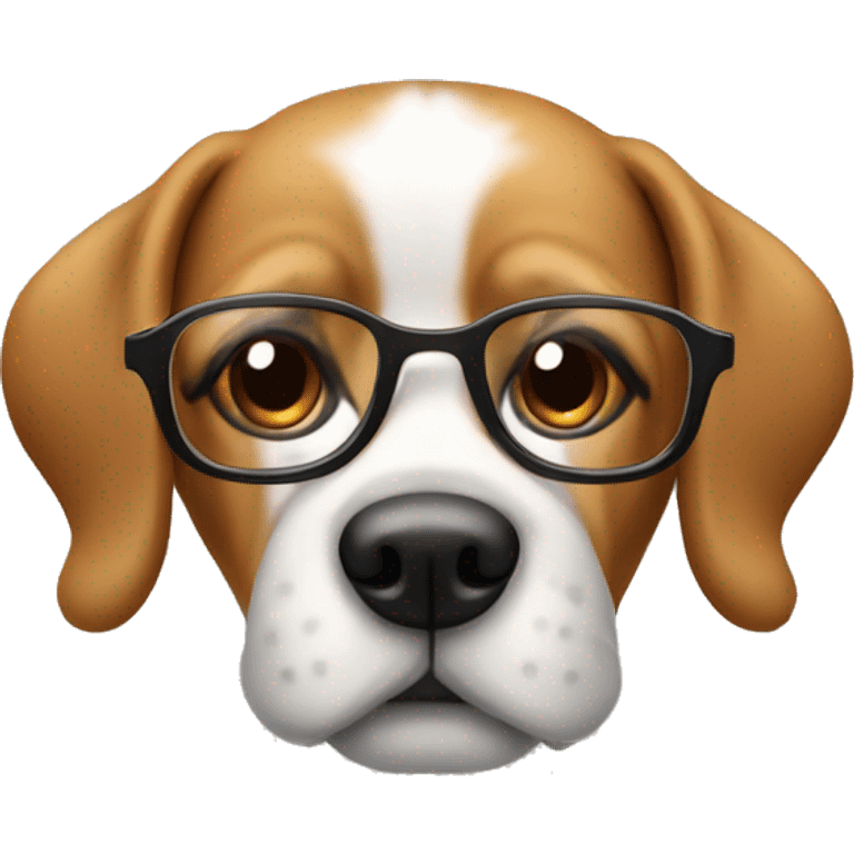 A dog wearing glasses emoji