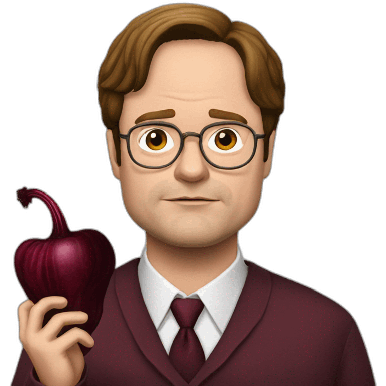 Dwight Schrute eating beetroot emoji