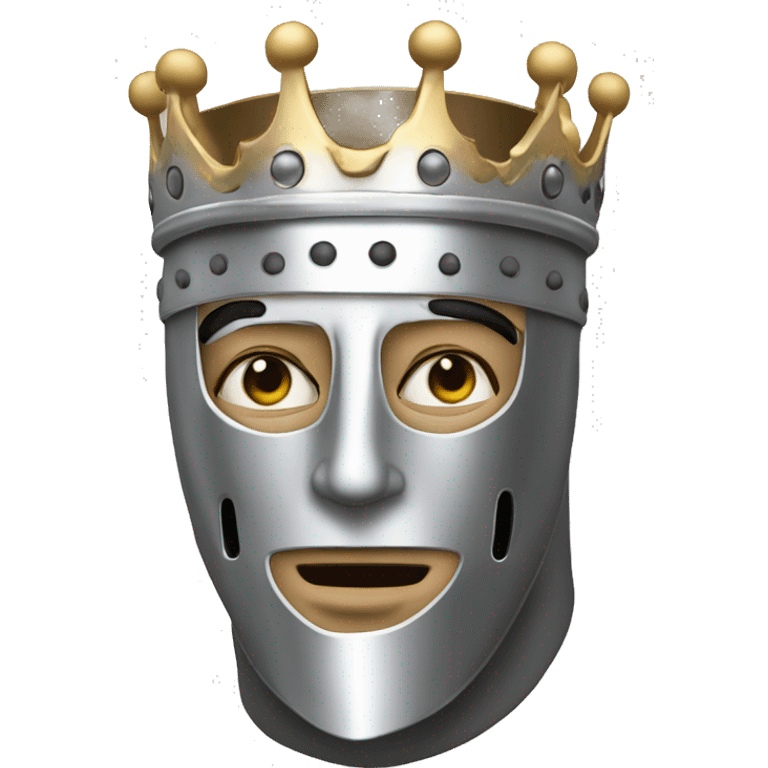 king baldwin IV in silver full face mask up emoji