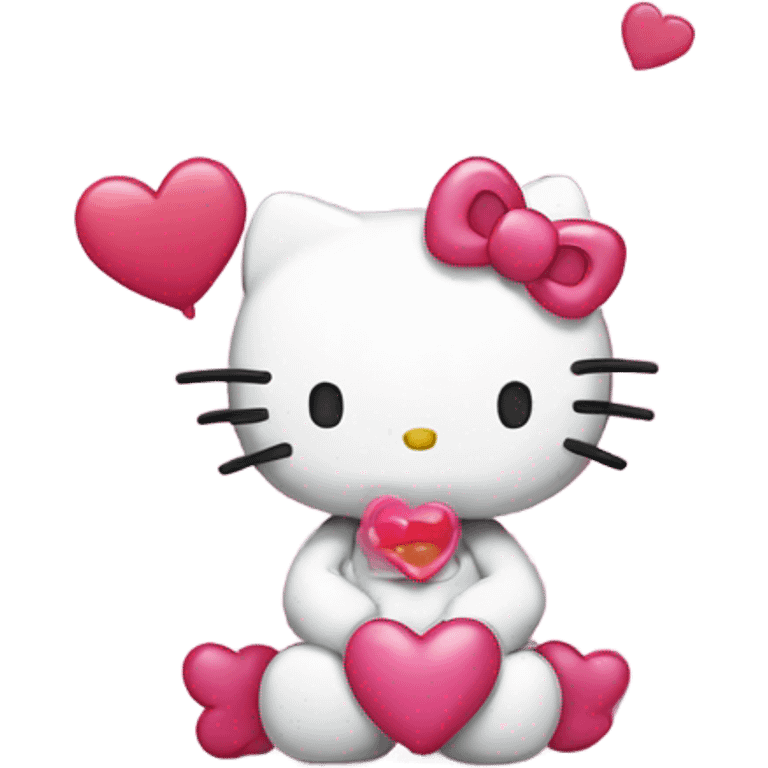 hello kitty love  emoji