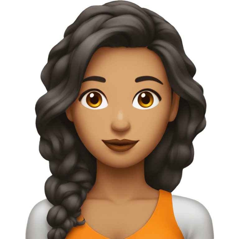 mujer con cabello naranja, labios grandes y mirada hermosa emoji