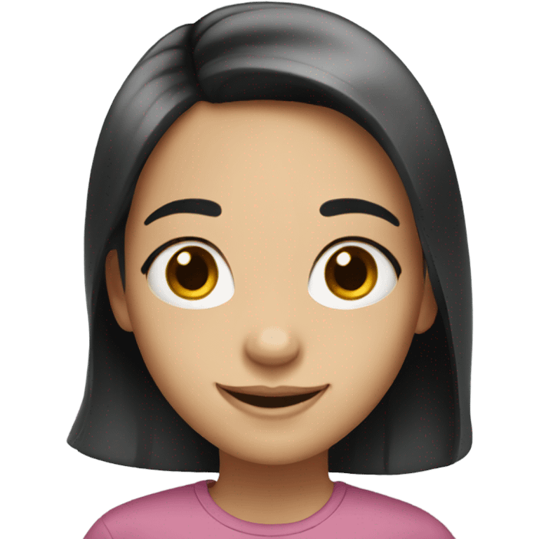 smiling girl with black hair emoji