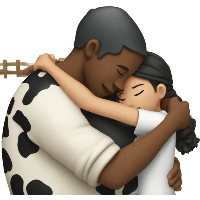 Cow hugging emoji