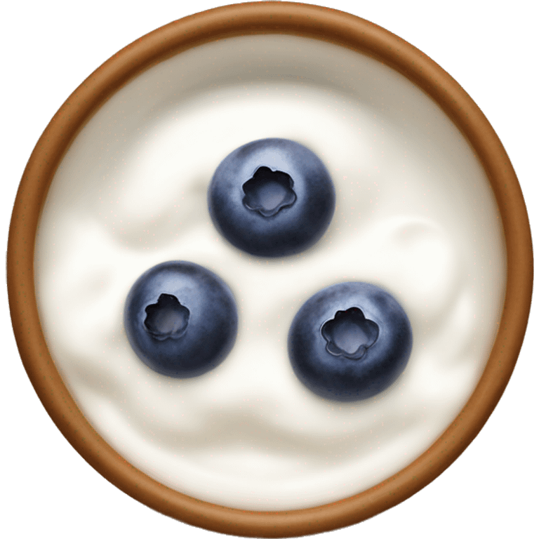 A bowl with yogurt and blueberries  emoji