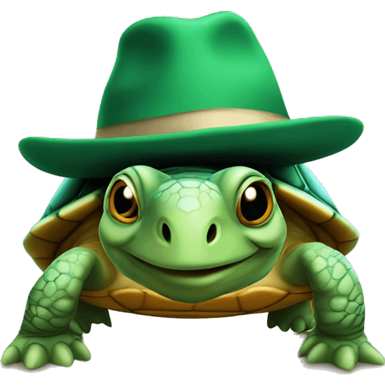 Turtle wearing a hat emoji