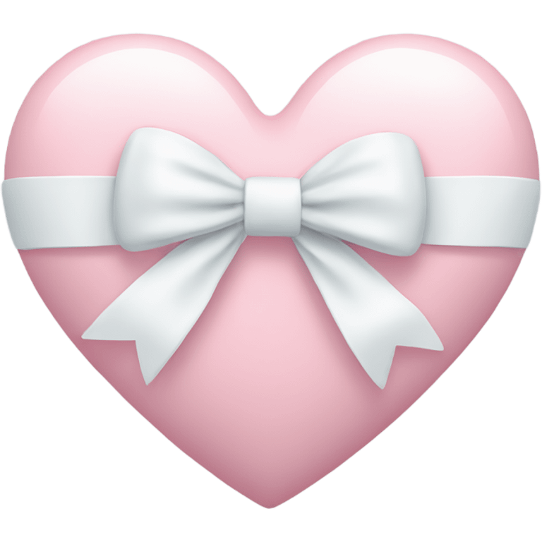 Pastel pink heart with white bow emoji