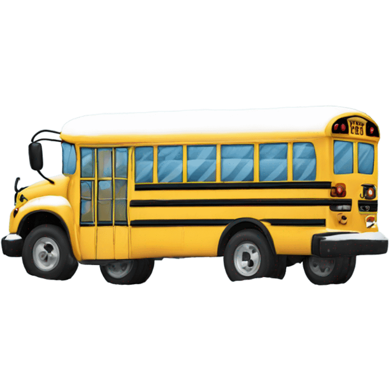 School bus in snow emoji