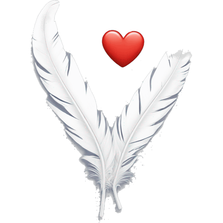 Heart white feathers emoji