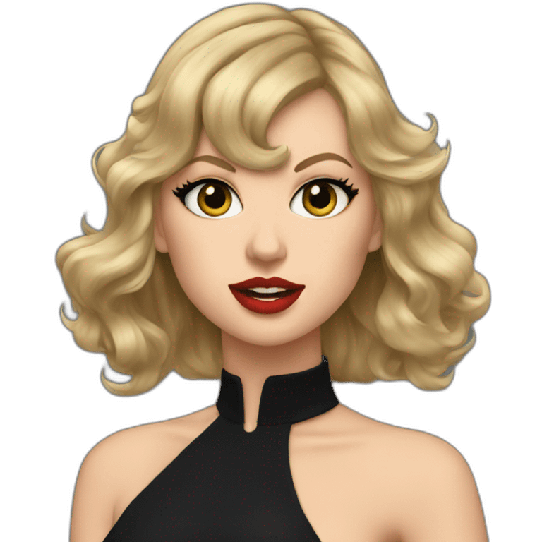 Taylor swift with black dress and she's disgust emoji