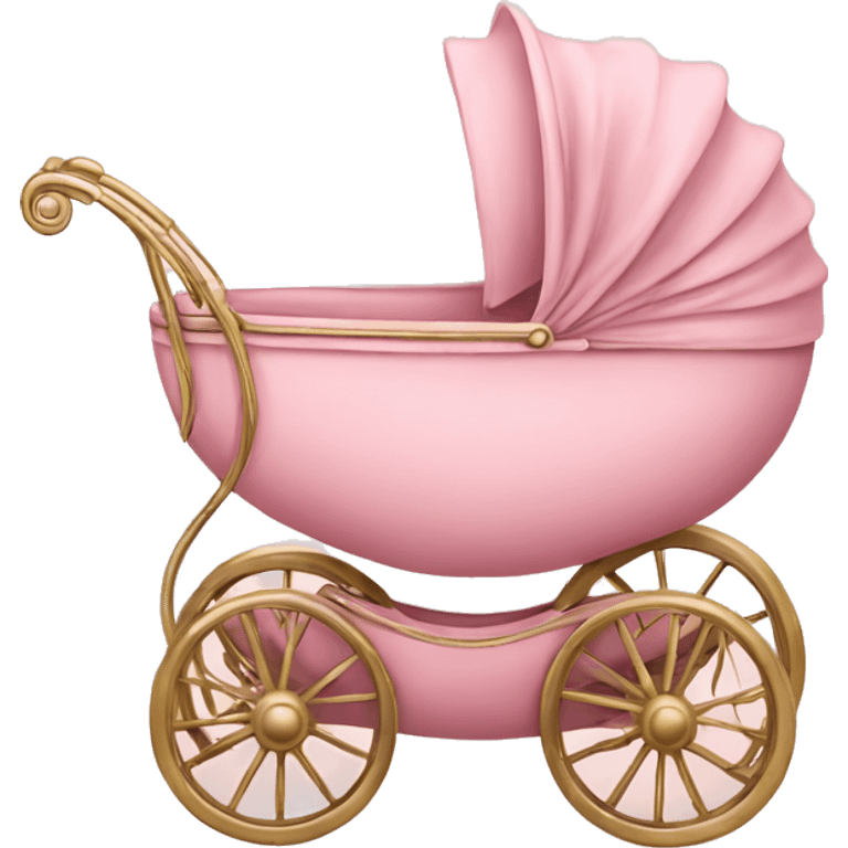 fancy vintage pink baby stroller emoji