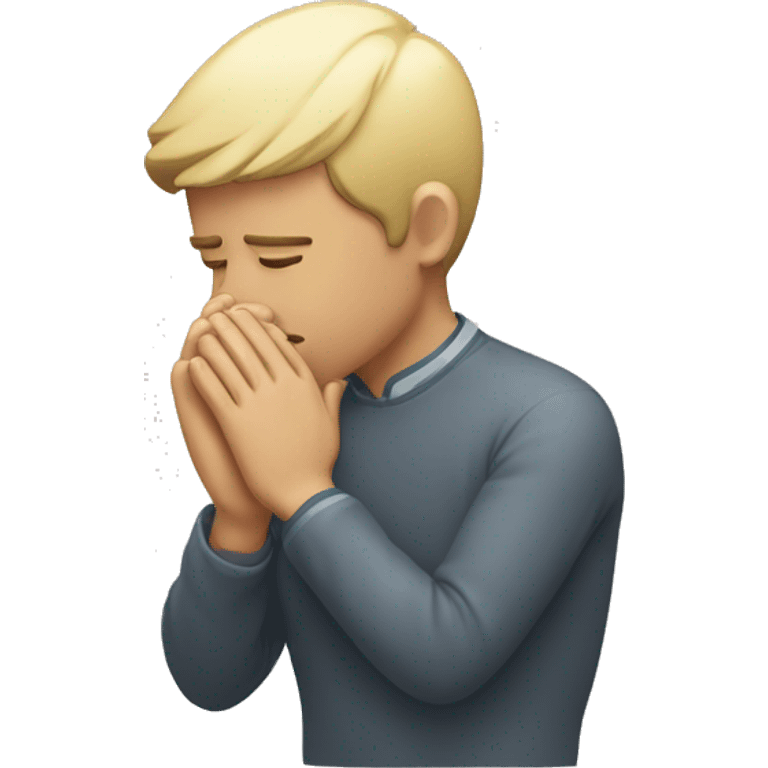 Person bowing on nose with hand over it emoji