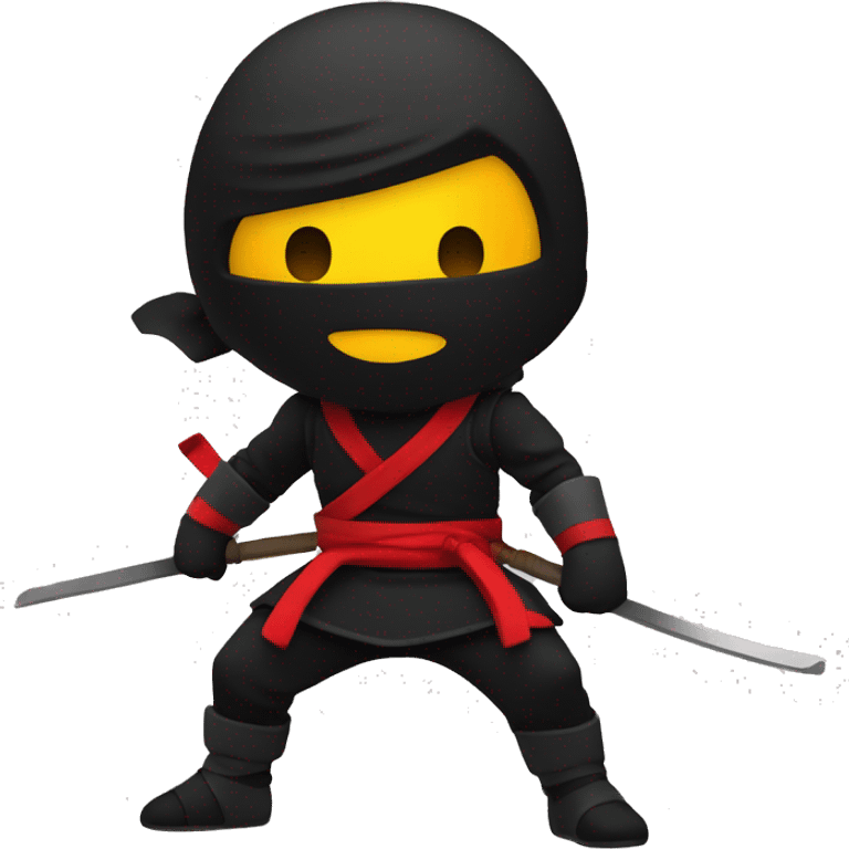 generate 1 emoji like a ninja style: colors black, red, yellow from top to bottom emoji