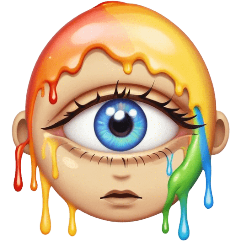 weird melted rainbow eye emoji