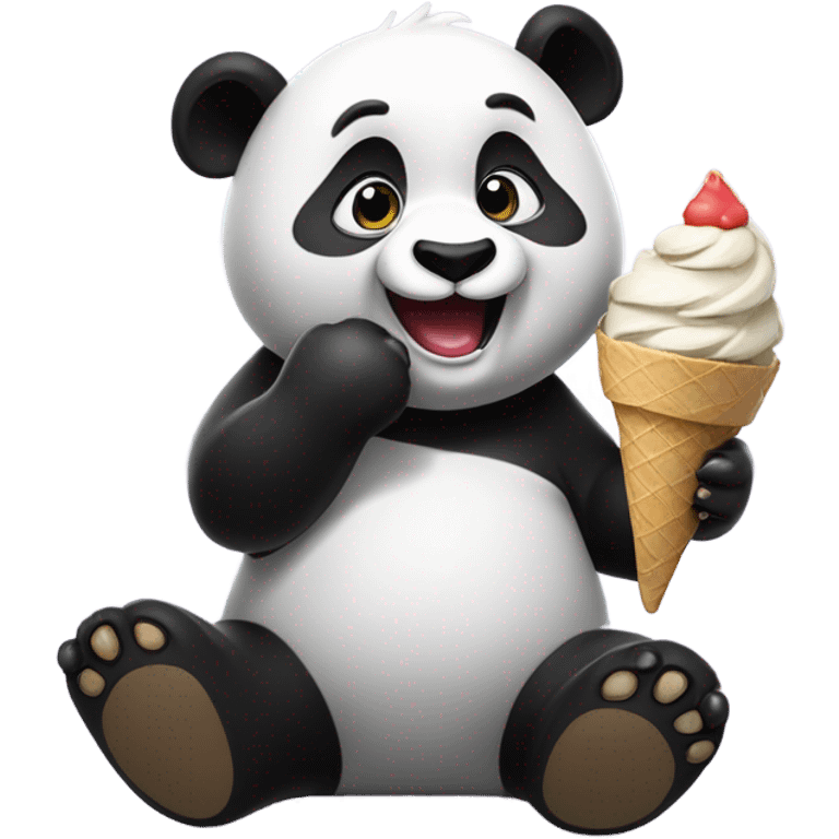 Panda eating ice cream emoji