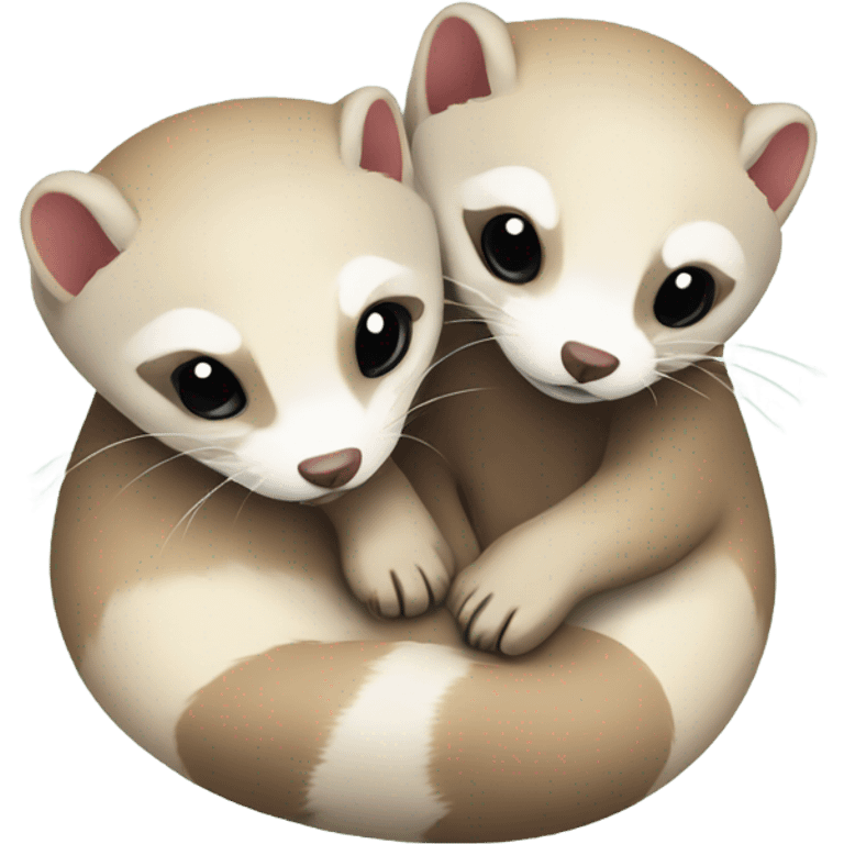 Ferrets cuddling emoji