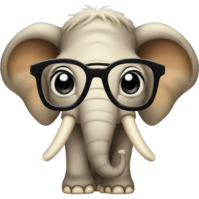 baby mammoth in star shape glasses emoji